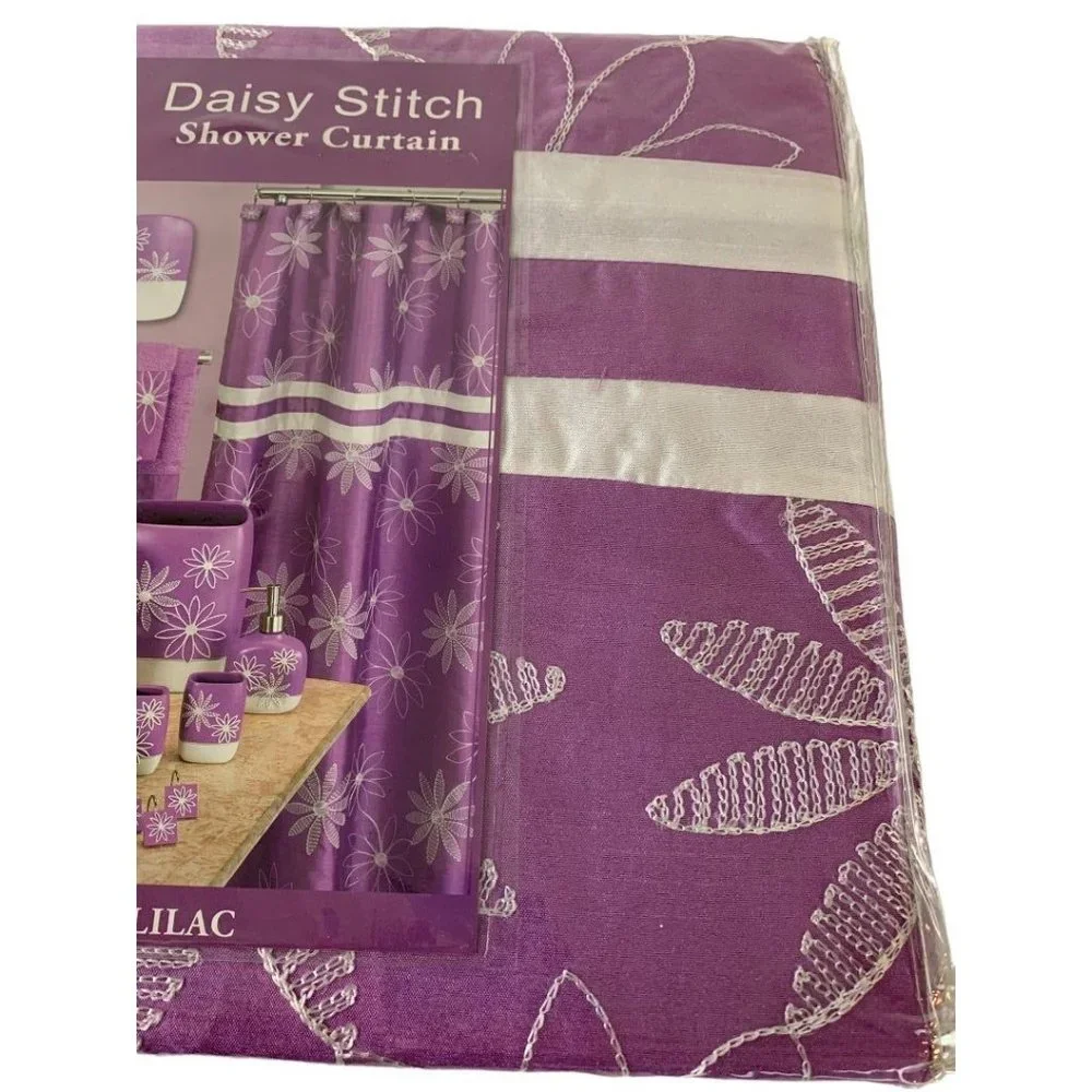 Popular Bath Daisy Stitch Lilac Shower Curtain 70
